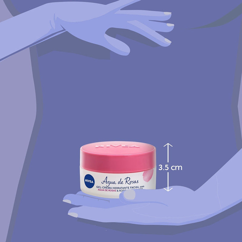 Nivea Gel-crema Facial Agua De Rosas Con Ácido Hialurónico, Piel Mixta, 50 Ml Todo Tipo De Piel