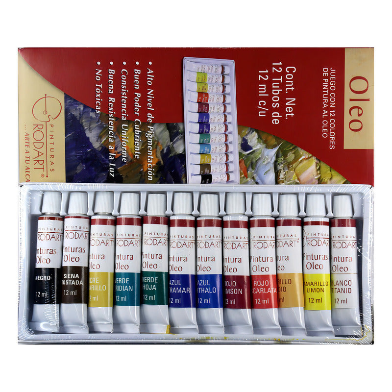 Pintura Oleo Rodart 12pzs Tubo 12ml Estudiante