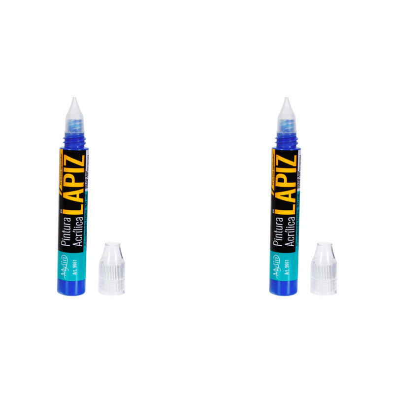 Pintura Acrílica En Lápiz Color Azul 2 Piezas De 30ml Azul