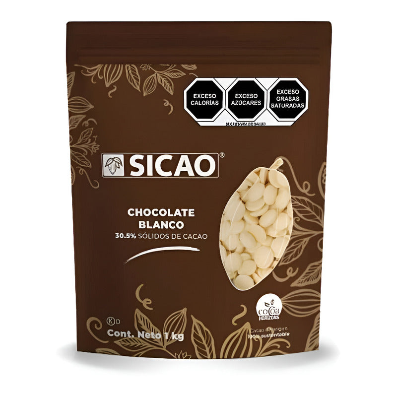 Chocolate Blanco Sicao 30.5% Cacao 1 Kg Para Repostería