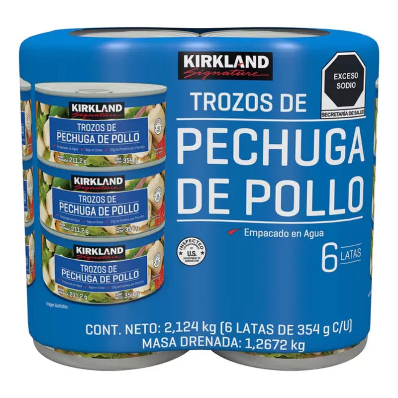 Pechuga De Pollo En Lata Kirkland 6 Piezas De 354 G