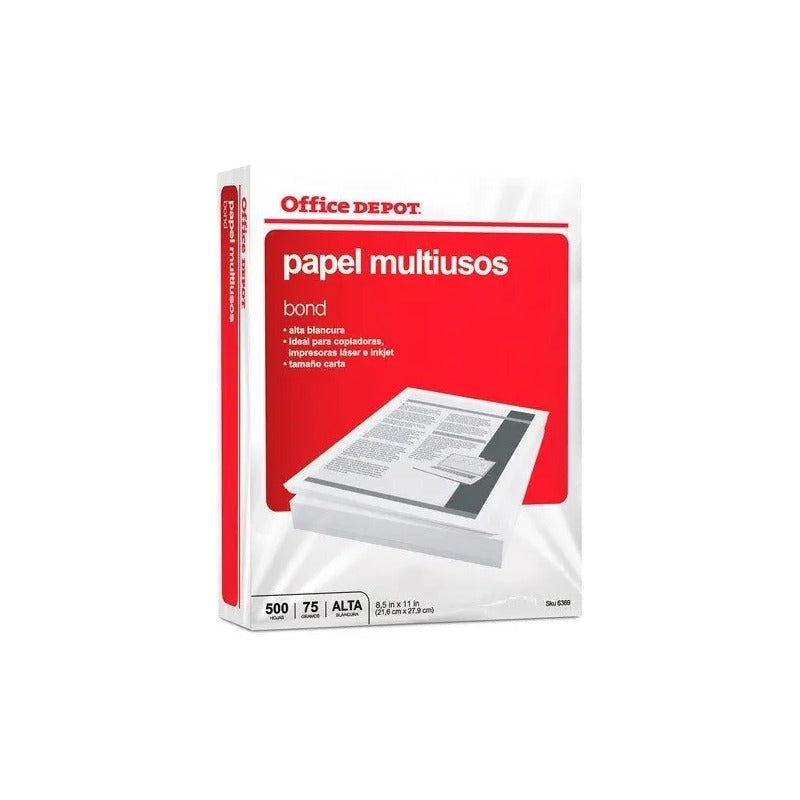 Caja De Papel Office Depot 5000 Hojas Color Blanco