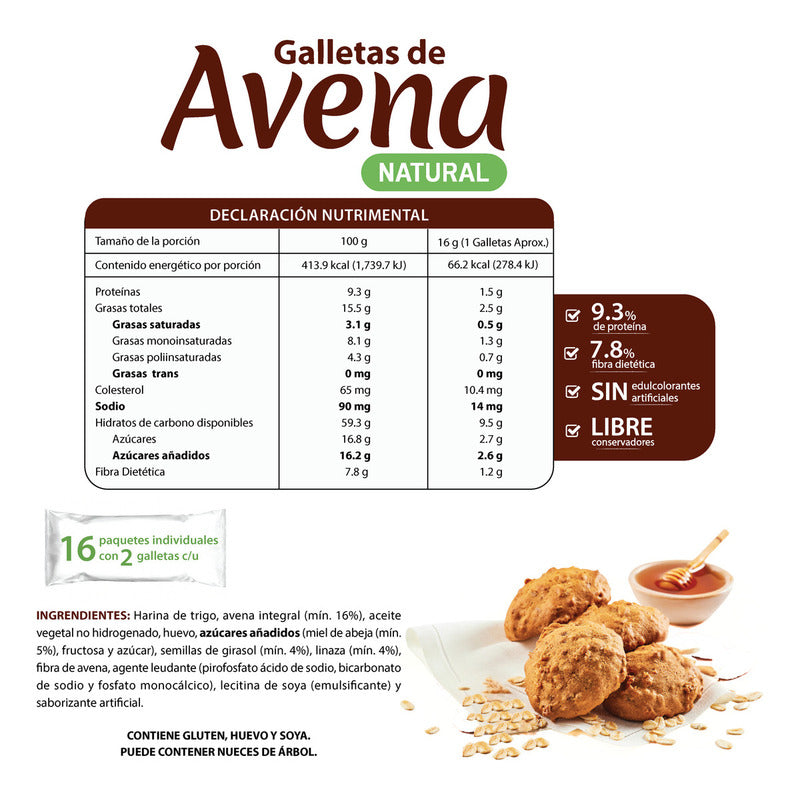 Galletas Taifeld's Avena Natural Y Nuez 1kg