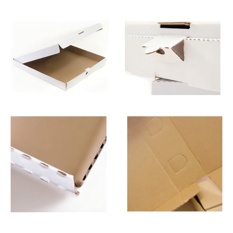 Caja Para Pizza 38x38x5cms Carton Blanco (50piezas) Blanco