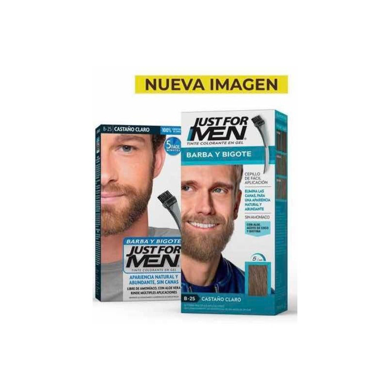 5 Pzas Tinte Just For Men Barba, Castaño Claro Castaño Claro