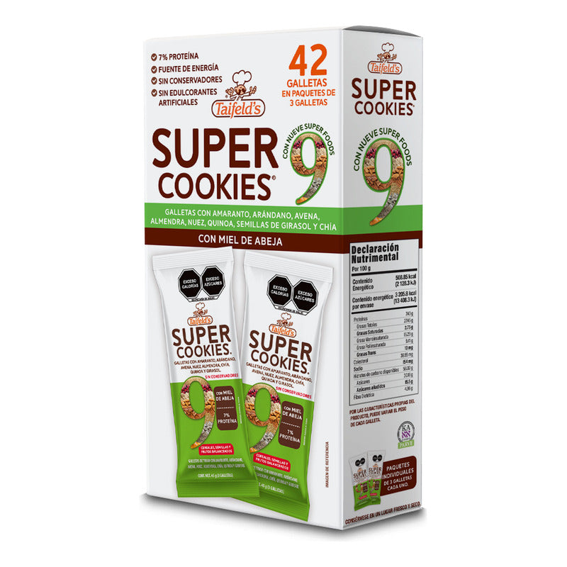 Galletas Taifeld's Super Cookies Con Arándano Y Miel 630g Sin Conservadores