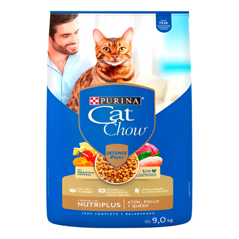 Cat Chow Nutriplus Alimento Para Gato Costal De 9kg