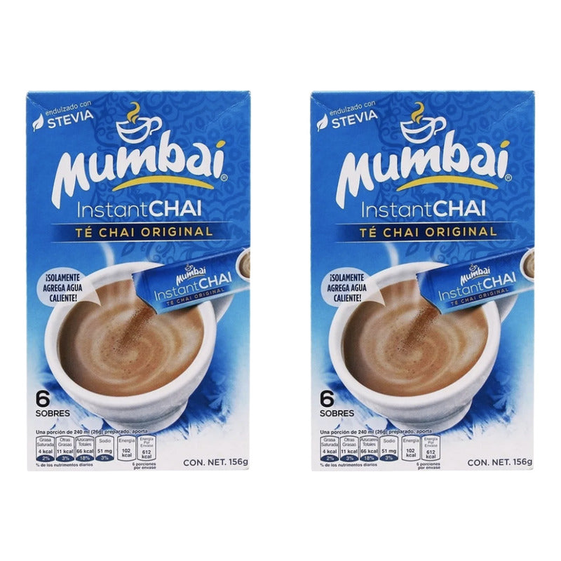 Te Chai Original Mumbai Instantaneo 90gr Contiene 12 Sobres