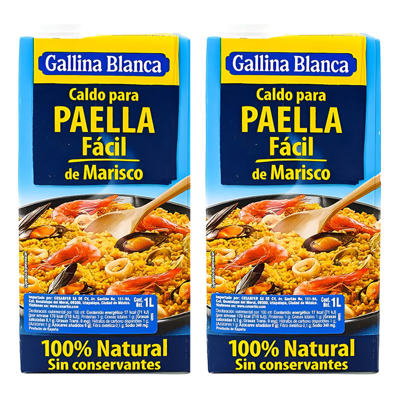 Caldo Para Paella 100% Natural Gallina Blanca (2 Piezas)