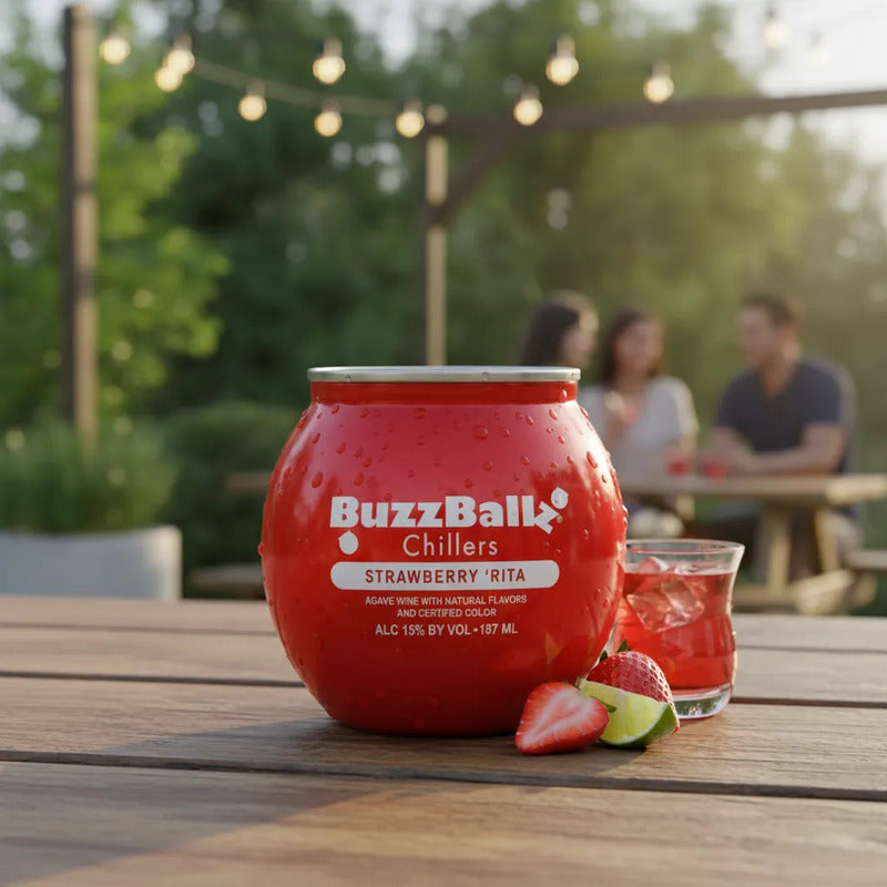 Buzzballz Strawberry Rita Coctel 200ml (6piezas)