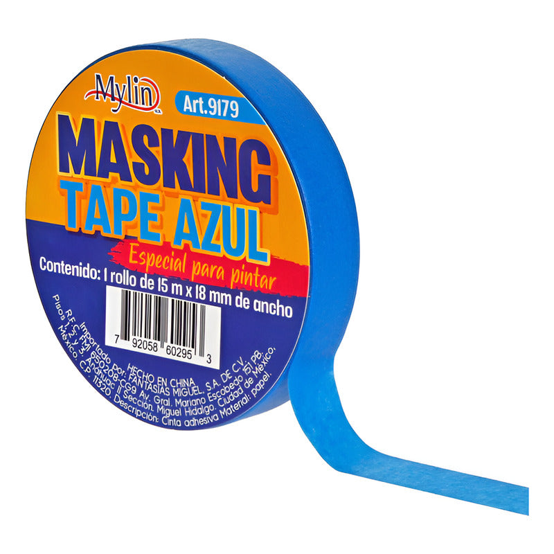 Masking Tape Azul Pack De 4 Azul Lisa