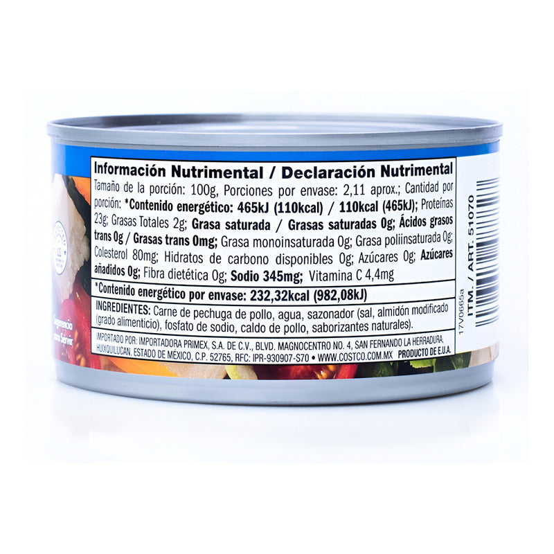 Pechuga De Pollo Enlatado En Agua Kirkland 6pz De 354gr C/u