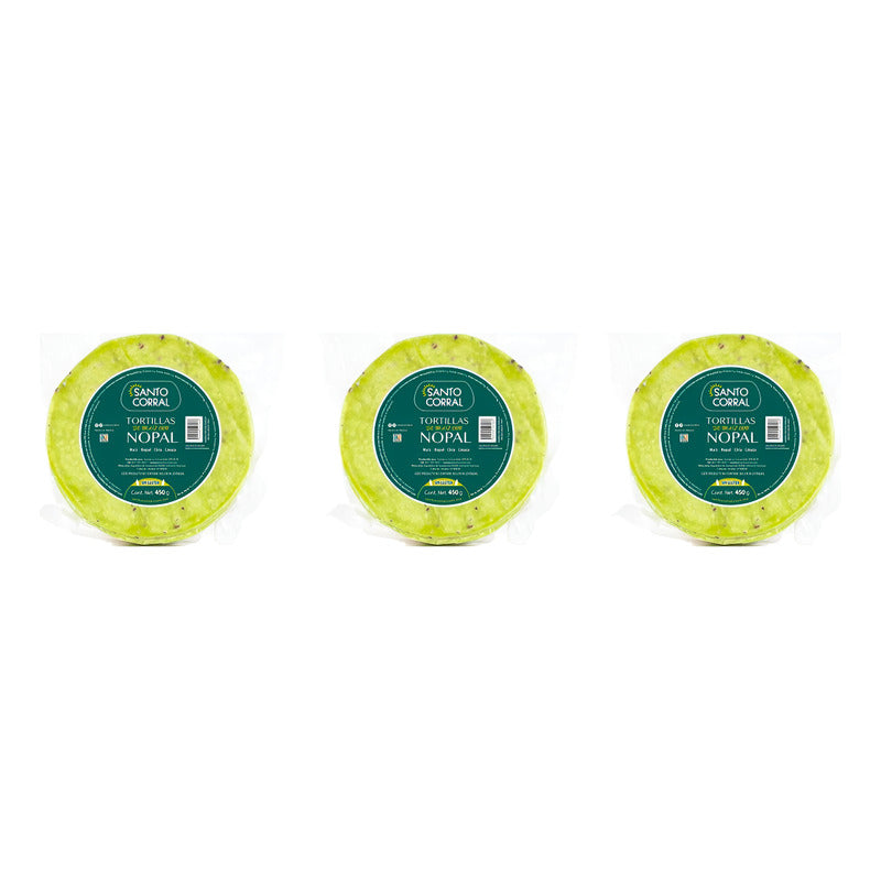 Tortilla Santo Corral Nopal, Chia, Linaza 3 Piezas De 450gr