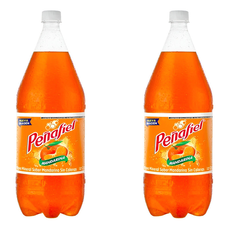 Agua Mineral Peñafiel Sabor Mandarina 12 Piezas De 2 Litros