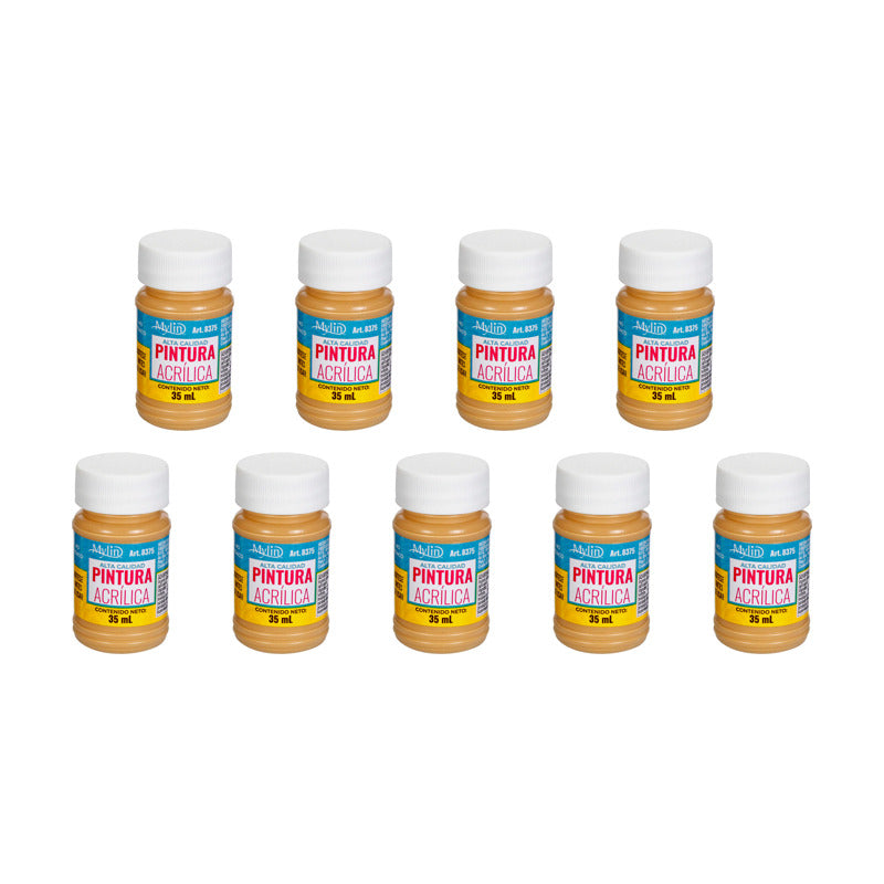 Pintura Acrílica Alta Calidad Color Camello 9 Pz De 35ml Camello