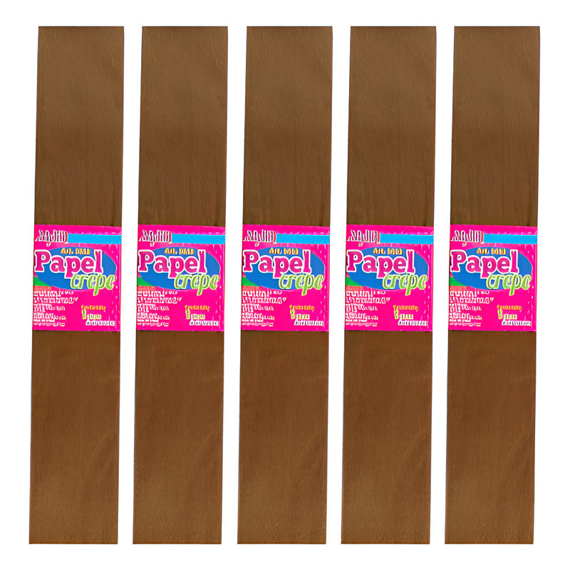 Papel Crepe Color Cafe Claro De 50cm X 2m 5 Pliegos Café Claro Papel Crepe
