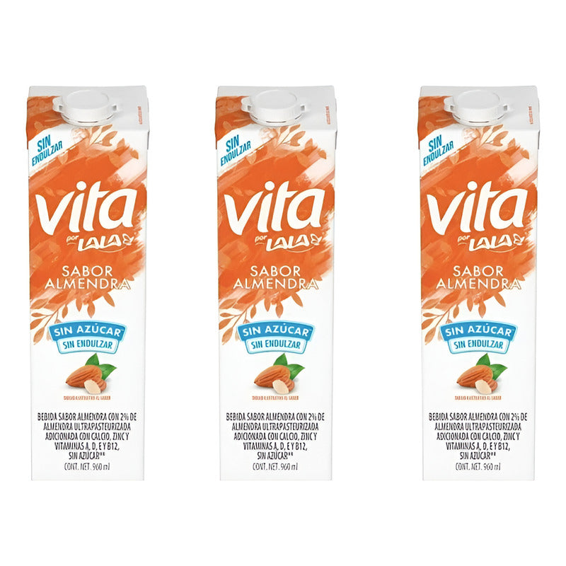 Bebida Lala Vita Almendra Sin Azúcar 3 Piezas De 960ml