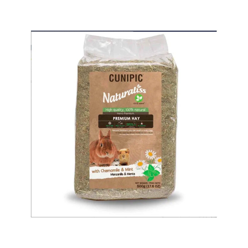 Heno Con Manzanilla Y Menta Para Pequeñas Mascotas, 500 G