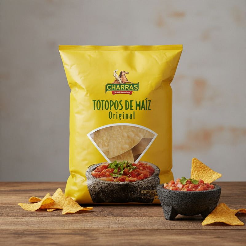 Totopos De Maiz Sabor Original Charras 4 Piezas De 270gr