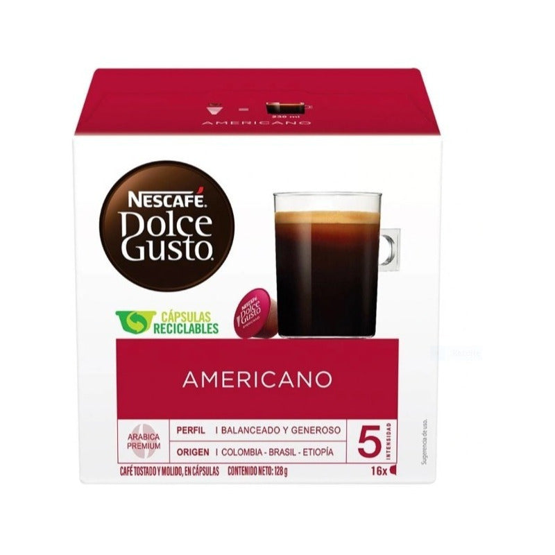 Cápsulas Nescafé Dolce Gusto Americano 16 Pzas (3 Cajas)