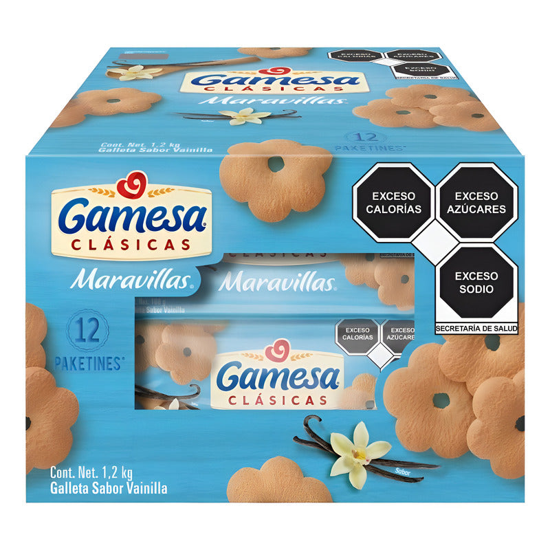 Galletas Maravillas Gamesa Clasicas 12 Paketines De 100g C/u