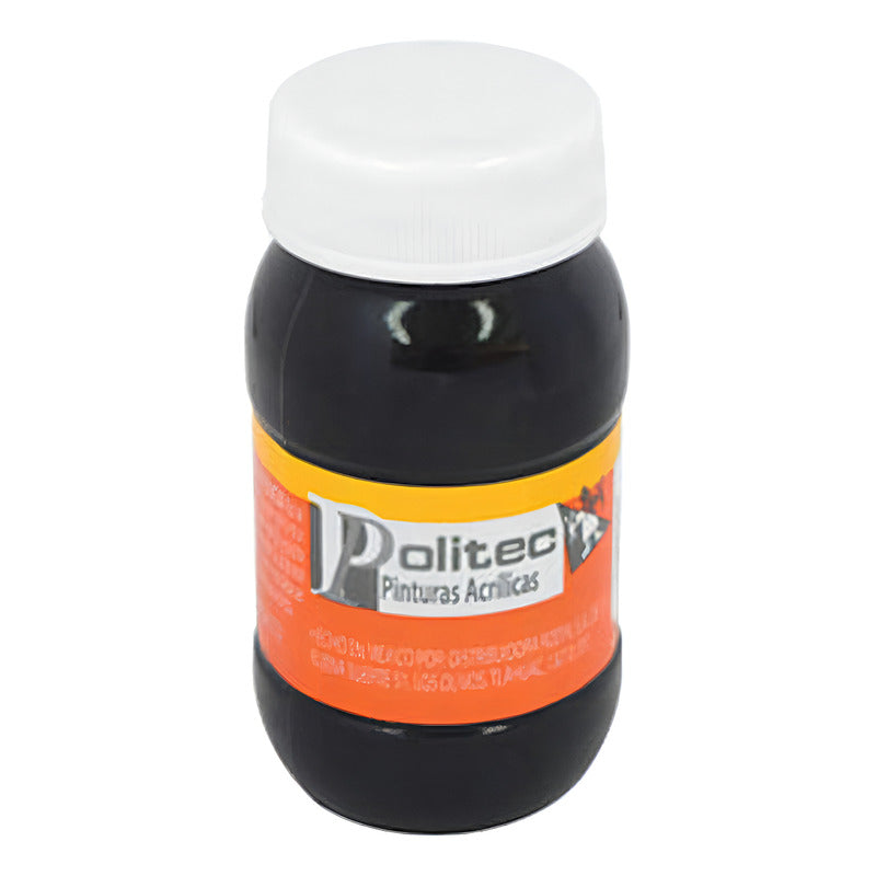 Pintura Acrílica Politec 100ml Negro Intenso Mate Adherente