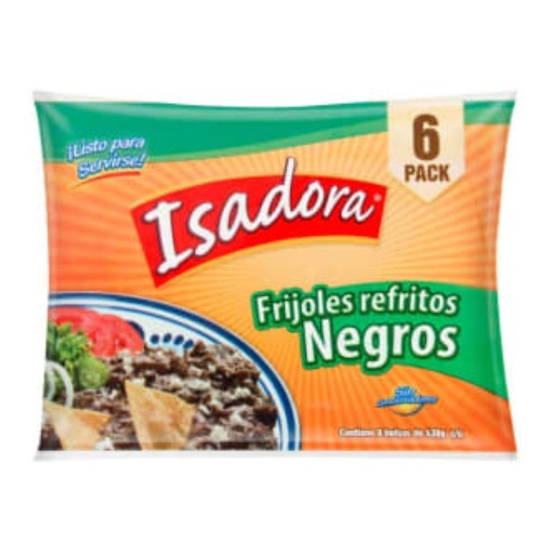 Frijoles Isadora Negros Refritos 6 Pzas De 430 G Ts