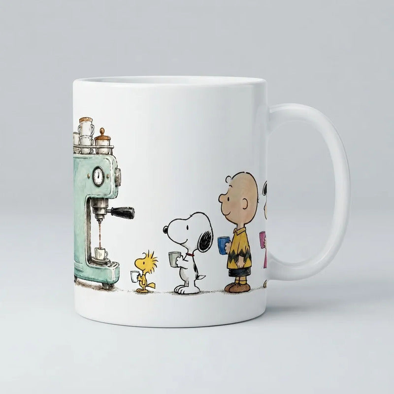Taza De Cerámica Snoopy Y Charlie Brown Peanuts Blanco Snoopy