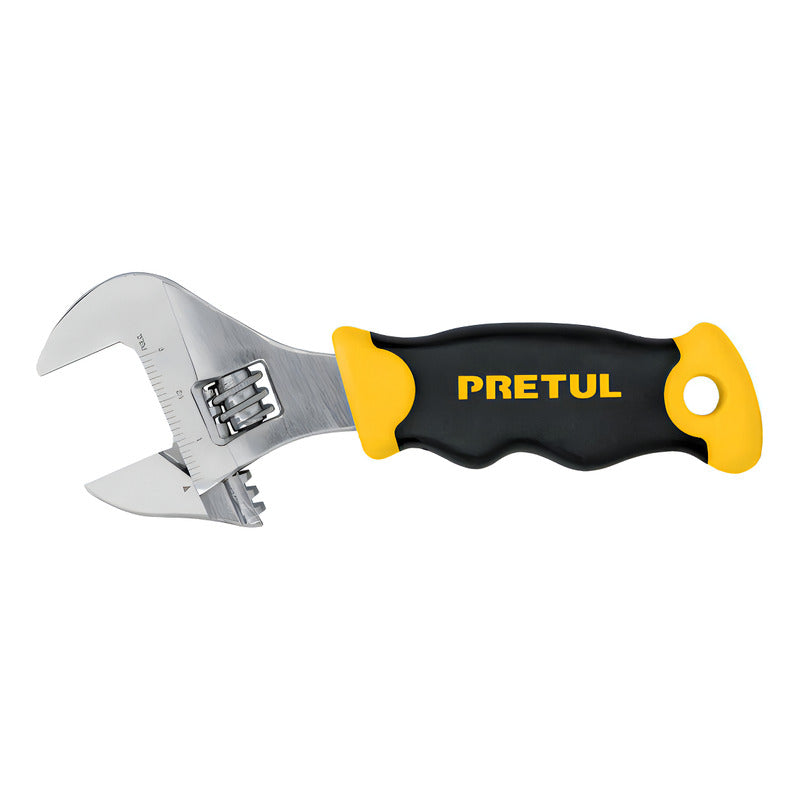 Llave Ajustable Perico Corto Cromado 6' Con Grip Pretul