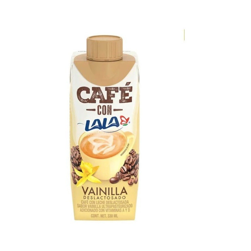 Leche Deslactosada Con Café Sabor Vainilla Lala 330ml 24pzas