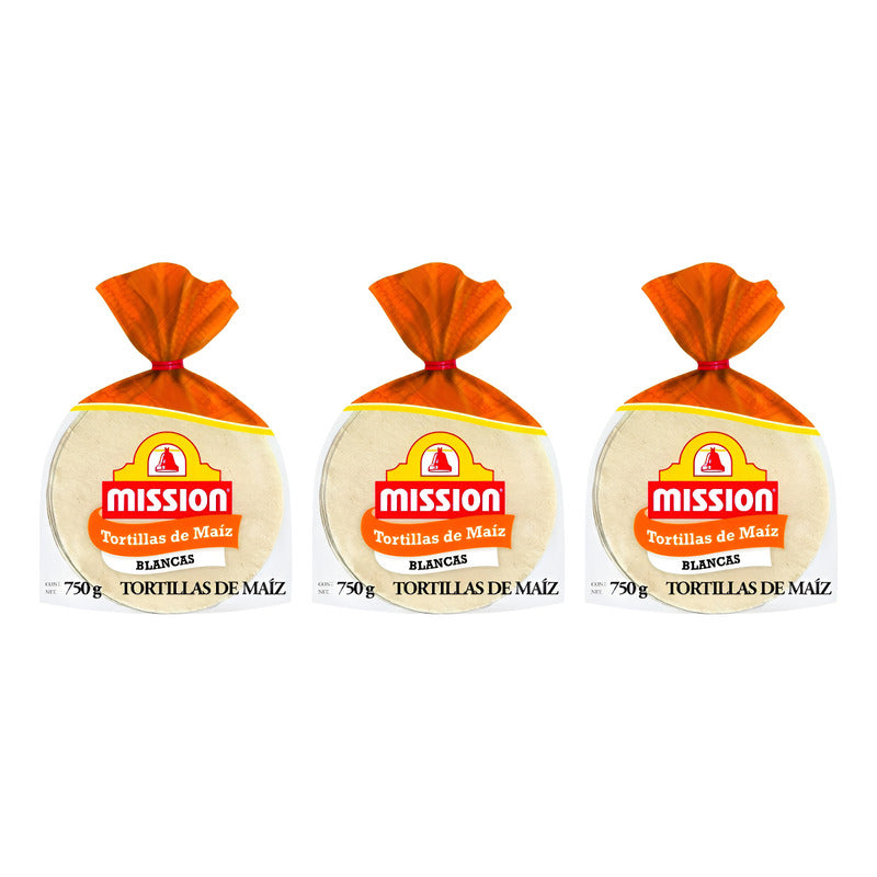 Tortillas De Maíz Blancas Mission 3 Piezas De 750gr