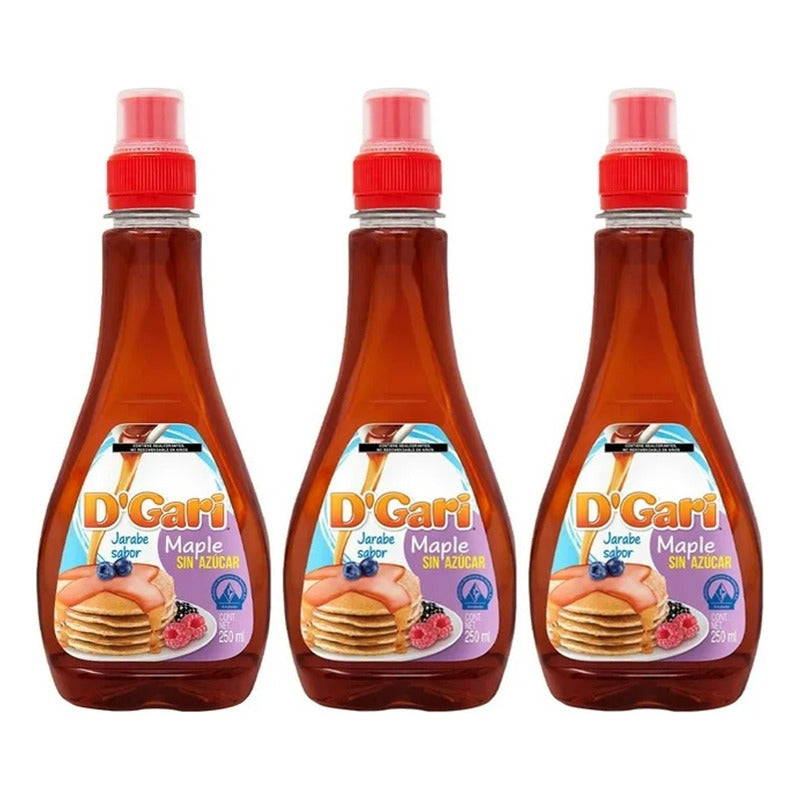 Jarabe D´gari Sabor Maple Sin Azúcar 250 G (3 Piezas)