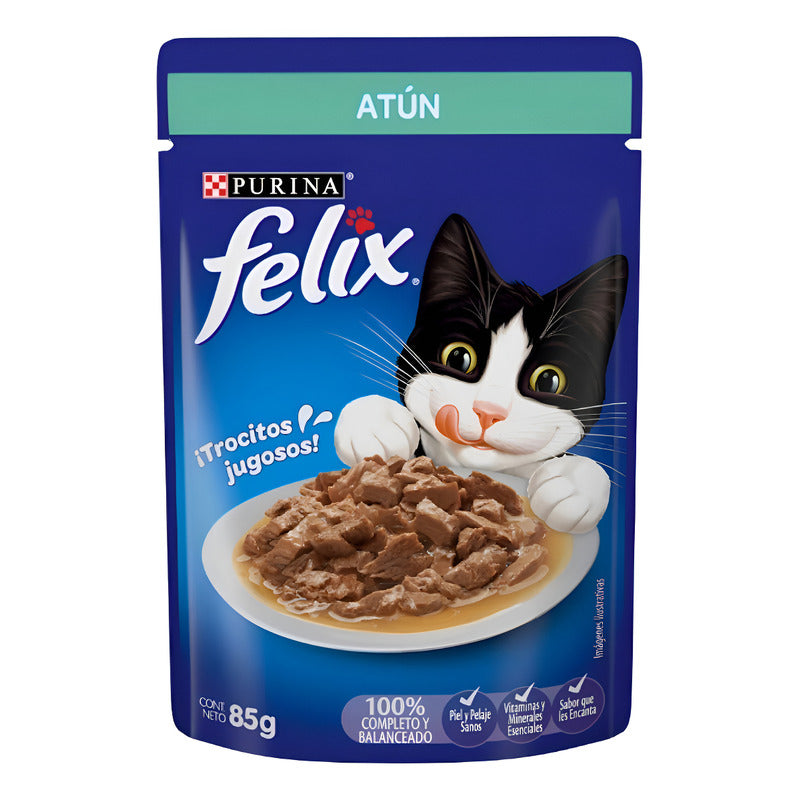 Alimento Felix Sensaciones Para Gato Adulto Sabor Atún De 85 G