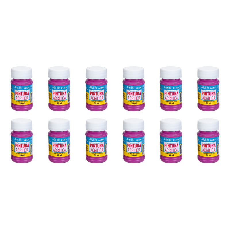 Pintura Acrílica Alta Calidad Color Uva 12 Pz De 35ml Uva