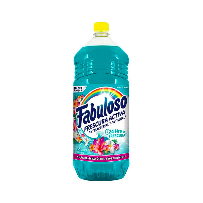 3 Pzas Limpiador Líquido Fabuloso Aroma Mar Fresco 2 L