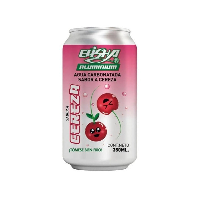 Agua Carbonatada Elisha Aluminium Sabor A Cereza 8 Pz