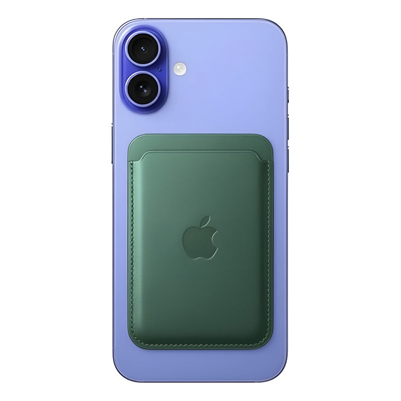 Cartera De Piel Con Magsafe Para iPhone Verde Oscuro Tipo Piel