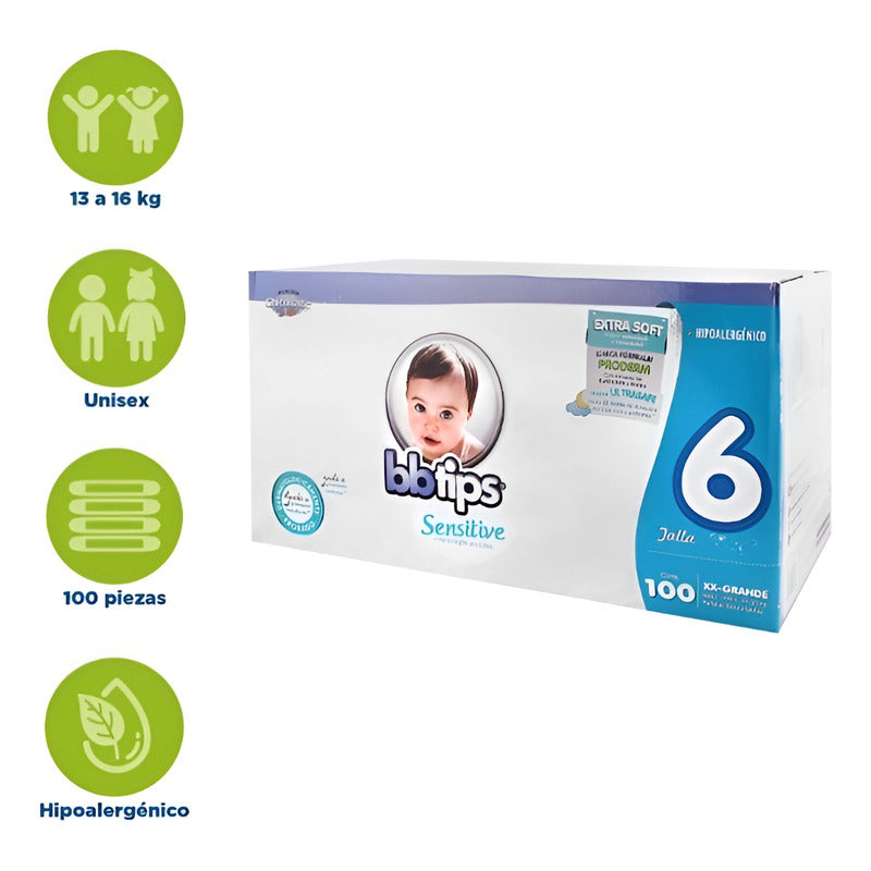 Pañales  Chicolastic Bb Tips Etapa 6 Con 100 Pzas Sin Género