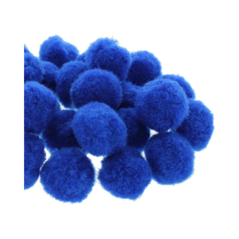 Mercería  Pompoms De 25mm Color Azul Rey 3 Paq De 100pz