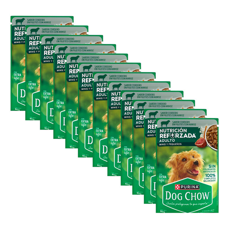 Alimento Para Perro Dog Chow Adulto Mini Cordero 12pz De 85g