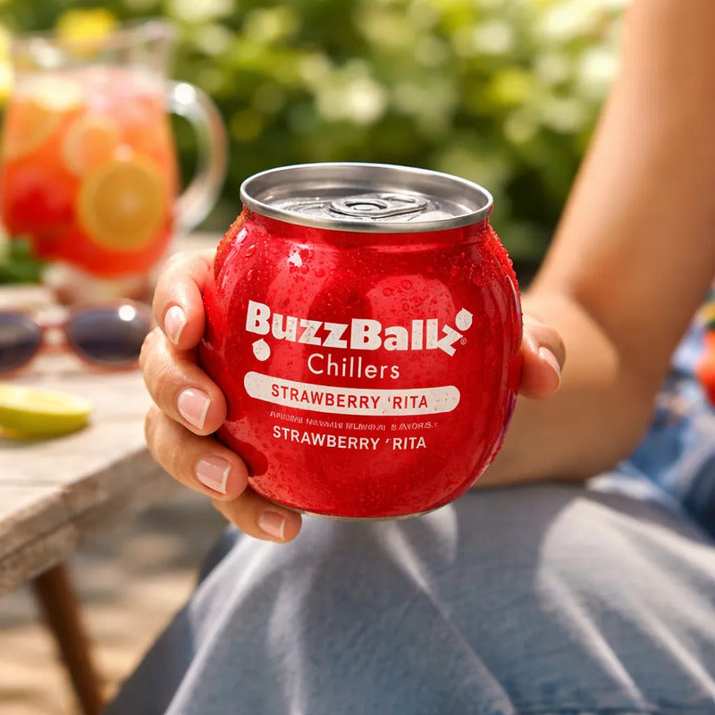 Buzzballz Strawberry Rita Coctel 200ml (6piezas)