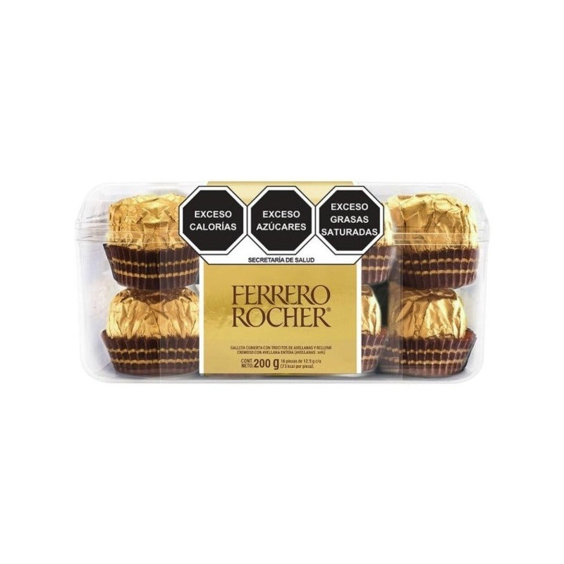 Chocolate Ferrero Rocher Cubierta Y Relleno Cremoso 16pzas