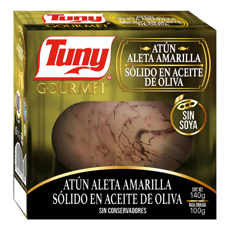 3 Pzs Tuny Atun Aleta Amarilla Solido En Aceite De Oliva 140