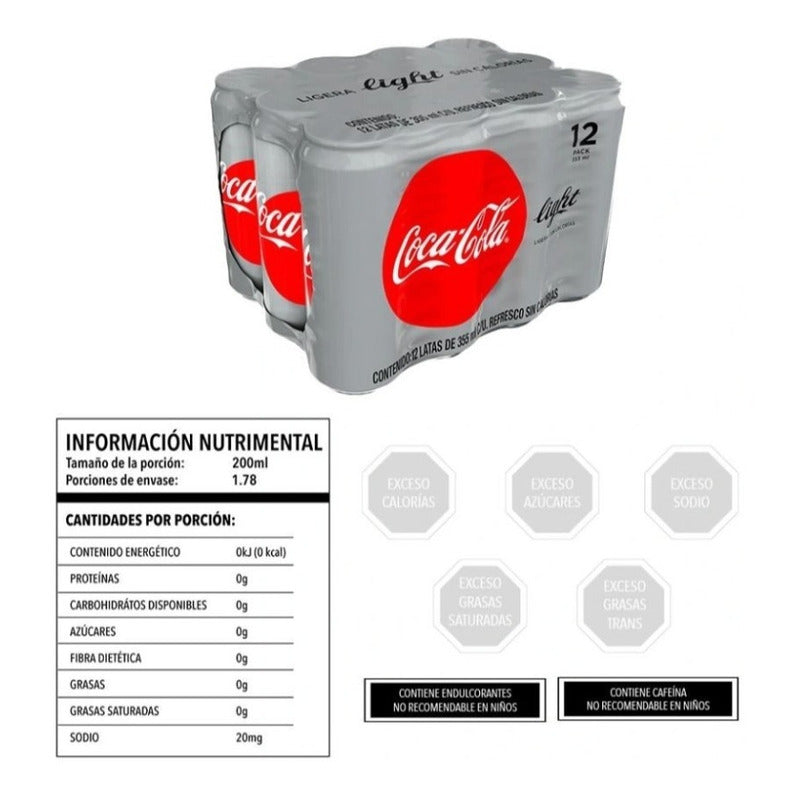 Refresco Coca Cola Light 12 Latas De 355 Ml