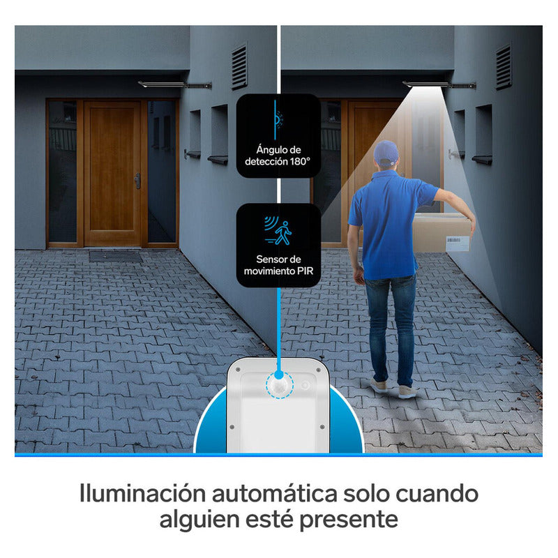 Steren Lámpara Led Con Sensor De Movimiento, Panel Solar | Lam-081 Negro