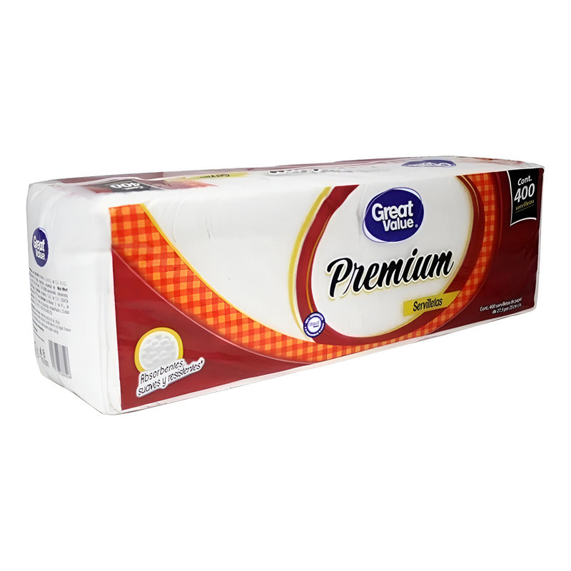 Servilletas Great Value Premium 400 Pzas