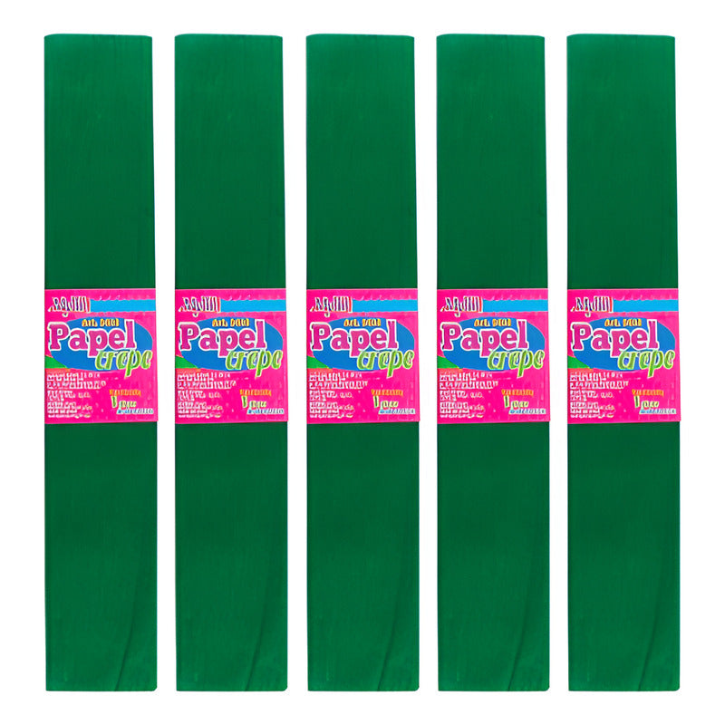 Papel Crepe Color Verde Oscuro De 50cm X 2m 20 Pliegos Verde Oscuro Papel Crepe