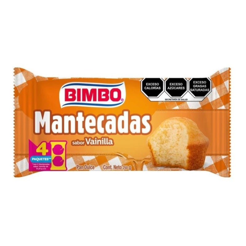 Mantecadas Bimbo Sabor Vainilla 250g (10piezas)