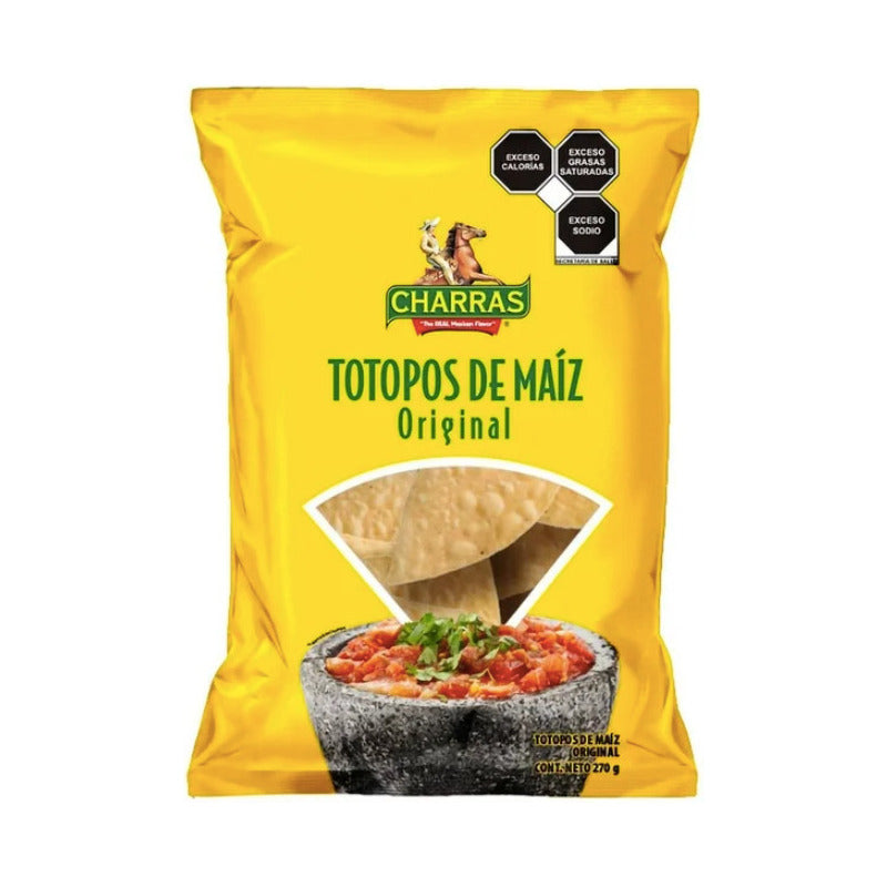 Totopos De Maiz Sabor Original Charras 6 Piezas De 270gr