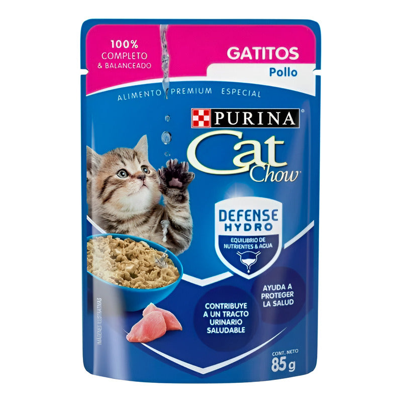 Alimento Para Gato Cat Chow Pollo Gatitos 6 Sobres De 85gr